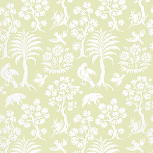Schumacher - Palm Damask - Willow - 5004352 - Wallpaper