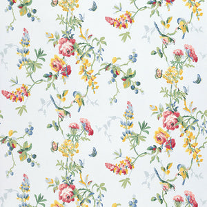 Schumacher - Chickadee Floral - Sky - 5004362 - Wallpaper