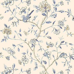 Schumacher - Annabelle Vine - Porcelain - 5004401 - Wallpaper