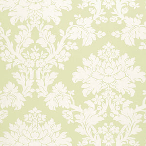Schumacher - Tierni Damask - Celery - 5004462 - Wallpaper