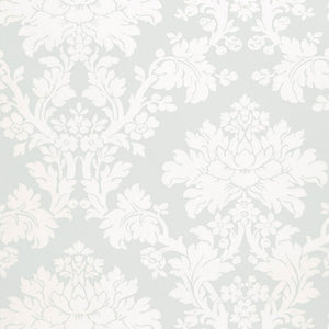 Schumacher - Tierni Damask - Robin's Egg - 5004463 - Wallpaper