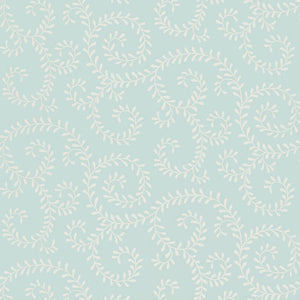 Schumacher - Leafy Scroll - Sky - 5005092 - Wallpaper