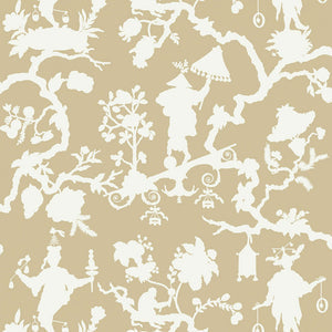 Schumacher - Shantung Silhouette Print - Sand - 5005150 - Wallpaper