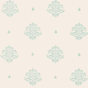 Schumacher - Mayla Damask - Water Blue - 5005352 - Wallpaper