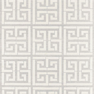 Schumacher - Greek Key Sisal - Silver - 5005690 - Wallpaper