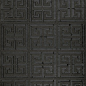 Schumacher - Greek Key Sisal - Jet - 5005692 - Wallpaper