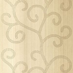Schumacher - Raindrop Scroll - White Gold - 5005702 - Wallpaper