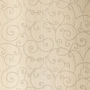 Schumacher - Beaded Scroll - Aged Silver - 5005720 - Wallpaper