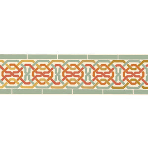 Schumacher - Darro Mosaic Border - Persimmon - 5006022 - Wallpaper