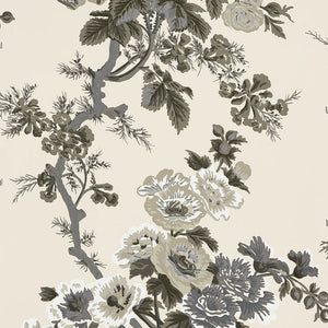 Schumacher - Pyne Hollyhock - Charcoal - 5006920 - Wallpaper