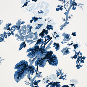 Schumacher - Pyne Hollyhock - Indigo - 5006922 - Wallpaper