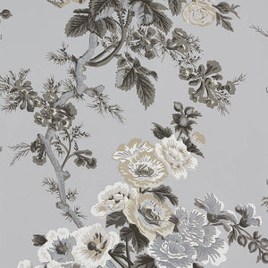 Schumacher - Pyne Hollyhock - Grisaille - 5006923 - Wallpaper
