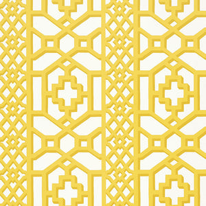Schumacher - Zanzibar Trellis - Canary - 5006940 - Wallpaper