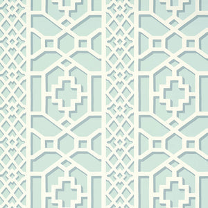 Schumacher - Zanzibar Trellis - Winter Mint - 5006942 - Wallpaper