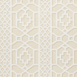 Schumacher - Zanzibar Trellis - Sand - 5006945 - Wallpaper