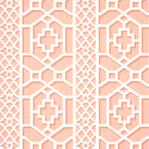 Schumacher - Zanzibar Trellis - Coral - 5006946 - Wallpaper