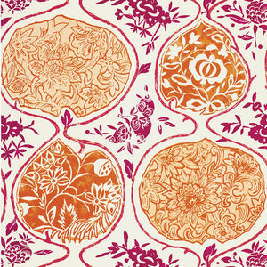 Schumacher - Katsugi - Tangerine & Berry - 5006962 - Wallpaper