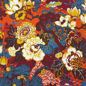 Schumacher - Shanghai Peacock - Cinnabar - 5006992 - Wallpaper