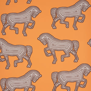 Schumacher - Faubourg - Orange - 5007091 - Wallpaper