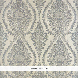 Schumacher - Incandescence Damask - Burnished Silver - 5007380 - Wallpaper