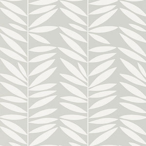Schumacher - Leaf Stripe - Mist - 5007510 - Wallpaper