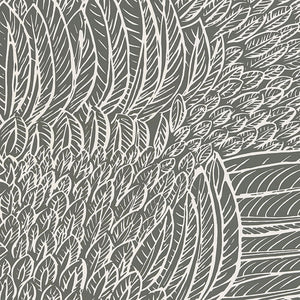 Schumacher - Featherfest - Slate - 5007564 - Wallpaper