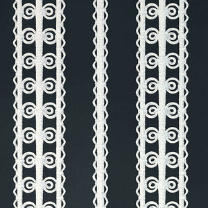 Schumacher - Wicker Stripe - Licorice - 5007724 - Wallpaper