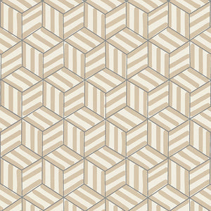 Schumacher - Tumbling Blocks - Greige - 5007960 - Wallpaper