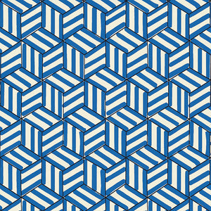 Schumacher - Tumbling Blocks - Cobalt - 5007962 - Wallpaper