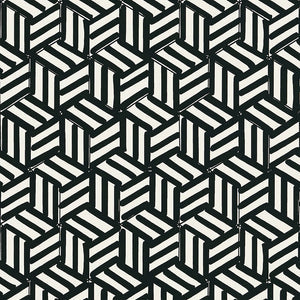 Schumacher - Tumbling Blocks - Black - 5007964 - Wallpaper