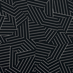 Schumacher - Deconstructed Stripe - Ivory On Black - 5007974 - Wallpaper