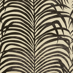 Schumacher - Zebra Palm Sisal - Black On Ivory - 5008222 - Wallpaper