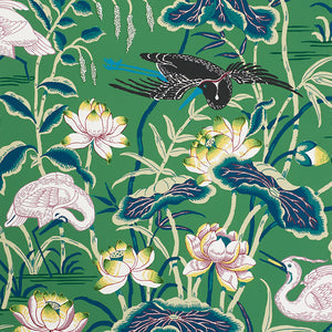 Schumacher - Lotus Garden - Jade - 5008430 - Wallpaper