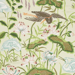 Schumacher - Lotus Garden - Parchment - 5008431 - Wallpaper
