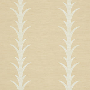 Schumacher - Acanthus Stripe Vinyl - Natural - 5008592 - Wallpaper