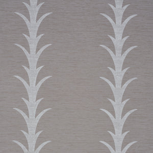 Schumacher - Acanthus Stripe Vinyl - Grey - 5008593 - Wallpaper