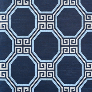 Schumacher - Octavia Sisal - Navy - 5008933 - Wallpaper