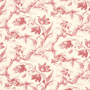 Schumacher - Toile De Fleurs - Rouge - 5009122 - Wallpaper