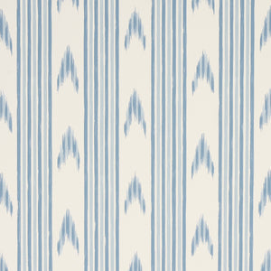 Schumacher - Santa Barbara Ikat - China Blue - 5009223 - Wallpaper