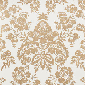 Schumacher - Simone Damask - Gold - 5009610 - Wallpaper