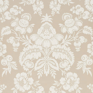 Schumacher - Simone Damask - Stone - 5009612 - Wallpaper