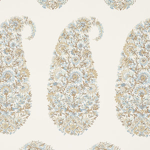 Schumacher - Shirala Paisley - Aqua - 5009971 - Wallpaper