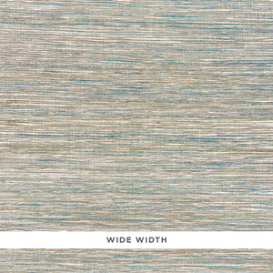 Schumacher - Metallized Flax - Peacock - 5010280 - Wallpaper