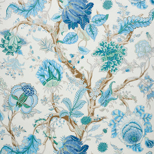 Schumacher - Indian Arbre - Peacock & Emerald - 5010492 - Wallpaper