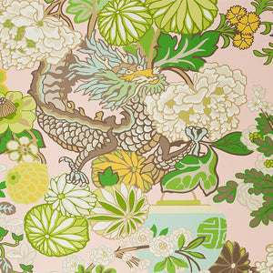 Schumacher - Chiang Mai Dragon - Blush - 5010590 - Wallpaper