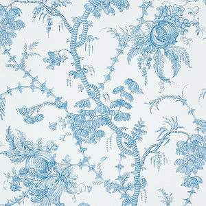 Schumacher - San Cristobal Toile - Peacock - 5010620 - Wallpaper