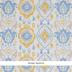 Schumacher - Elizia Ikat - Sky & Ochre - 5010711 - Wallpaper