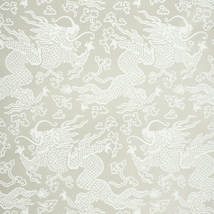 Schumacher - Ruan Dragon Damask - Warm Silver - 5010880 - Wallpaper