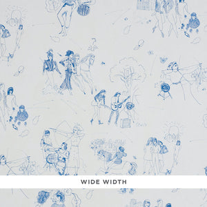Schumacher - Toile De Femmes - Indigo - 5011081 - Wallpaper