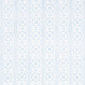 Schumacher - Sunda Hand Blocked Print - Sky - 5011223 - Wallpaper